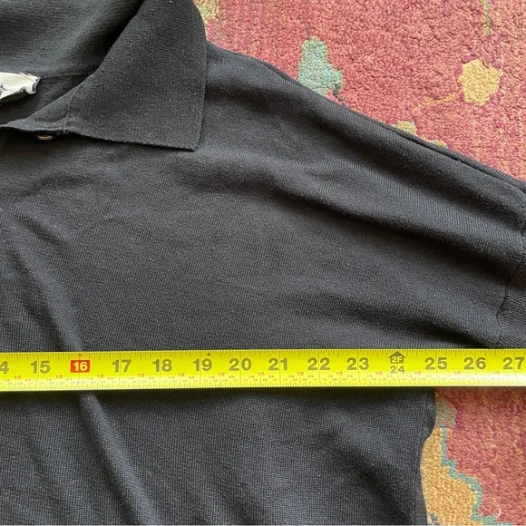 Tuckernuck Black Clayton Knit Polo M/L Collared Linen Tencel Button Down Preppy - Picture 8 of 10